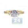 14K Yellow Gold 0.74 ct Diamond Multi Stone High Set Engagement Ring