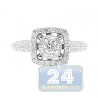 14K White Gold 0.79 ct Diamond Square Engagement Ring