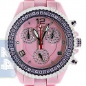 Aqua Master Pink Ceramic 1.25 ct Pave Diamond Womens Watch