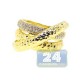 14K Yellow Gold 0.30 ct Diamond Womens Bamboo Triple Ring