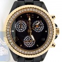 Aqua Master Black Ceramic 1.25 ct Diamond Womens Gold Tone Watch