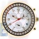 Aqua Master White Ceramic 2.85 ct Diamond Mens Yellow Gold Watch