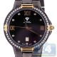Aqua Master Round 1.00 ct Diamond Mens Black PVD Yellow Gold Watch