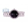 Aqua Master Round 1.00 ct Diamond Mens Bracelet Black Dial Watch