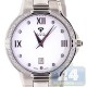Aqua Master Round 1.00 ct Diamond Mens Steel Bracelet Silver Dial Watch