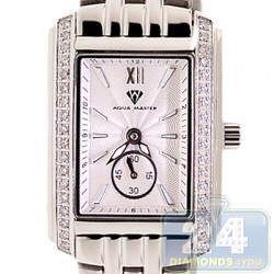 Aqua Master Classics Square 0.75 ct Diamond Womens Steel Bracelet Watch