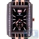 Aqua Master Square 1.50 ct Diamond Mens Black PVD Rose Gold Watch