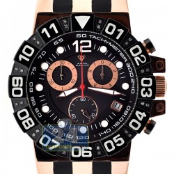 Aqua Master Sport 0.24 ct Diamond Mens Rose Gold Black Dial Watch