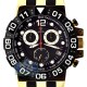 Aqua Master Sport Chrono Yellow Gold Plated 0.24 ct Diamond Mens Black Watch