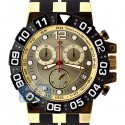 Aqua Master Sport 0.24 ct Diamond Mens Yellow Dial Watch Black PVD Case