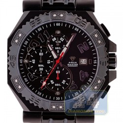 Aqua Master Octagon 0.12 ct Diamond Mens Black PVD Bracelet Watch
