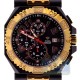 Aqua Master Octagon 0.12 ct Diamond Yellow Gold Tone Mens Black PVD Watch