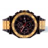 Aqua Master Octagon 0.12 ct Diamond Yellow Gold Tone Mens Black PVD Watch