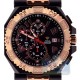 Aqua Master Octagon 0.12 ct Diamond Rose Tone Mens Black Watch