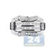 14K White Gold 0.75 ct Round Cut Diamond Mens Rectangle Ring