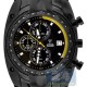 Aqua Master Chrono Diamond Black PVD Case Yellow Tone Mens Watch