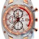 Aqua Master 0.24 ct Diamond Mens Rose Gold Steel Bracelet Red Tone Dial Watch