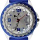 Aqua Master Blue Rubber Diamond Womens Steel Watch