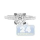 14K White Gold 0.93 ct Diamond Cluster Womens Engagement Ring