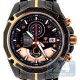 Aqua Master Carbon Chronograph Mens Black Gold Tone Watch