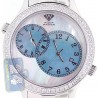 Aqua Master 2 Time Zone 2.45 ct Diamond Mens Blue Dial Watch
