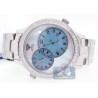 Aqua Master 2 Time Zone 2.45 ct Diamond Mens Blue Dial Watch