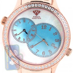 Aqua Master Rose Gold Plated 2.45 ct Diamond Mens Watch