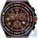 Aqua Master Royal 1.50 ct Diamond Mens Black Leather Watch