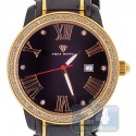 Aqua Master Round Black PVD 1.75 ct Diamond Mens Gold Tone Bracelet Watch