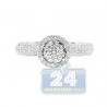 14K White Gold 0.85 ct Diamond Cluster Engagement Ring