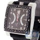 Aqua Master Square Chrono 0.70 ct Diamond Mens Steel Watch