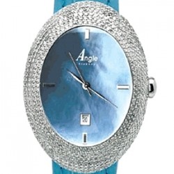 Aqua Master Angel Oval 7.00 ct Full Diamond Case Womens Watch