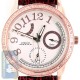 Aqua Master 0.50 ct Diamond Womens Leather Band Rose Steel Watch