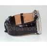 Aqua Master Square 4.25 ct Diamond Mens Black Leather Watch