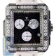 Aqua Master Square 4.25 ct Diamond Mens Black Leather Watch