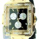 Aqua Master Square 4.25 ct Diamond Mens Black Rubber Watch