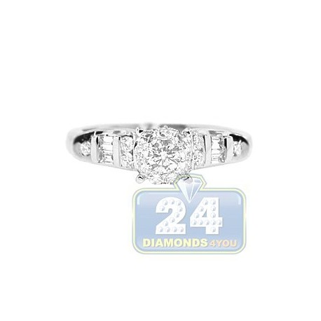 18K White Gold 0.64 ct Multishape Diamond Engagement Ring