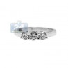 14K White Gold 0.80 ct Diamond 3 Stone Womens Bridal Ring