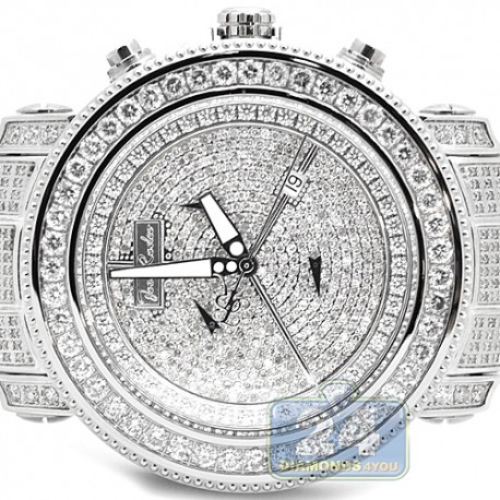 Mens Full Diamond Silver Watch Joe Rodeo Junior JJU42 17.25 ct