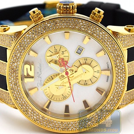 Mens Diamond Gold Watch Joe Rodeo Broadway JRBR9 5.00 Carats