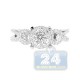 14K White Gold 1.08 ct Diamond Cluster Engagement Ring