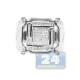 14K White Gold 0.67 ct Princess Round Cut Diamond Mens Ring