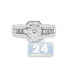 14K White Gold 1.25 ct Diamond Cluster Vintage Engagement Ring