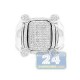 14K White Gold 0.88 ct Round Cut Diamond Mens Ring