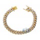 14K Yellow Gold Diamond Miami Cuban Bracelet 11 mm 8 3/4 Inches