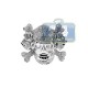 14K White Gold 1.66 ct Diamond Mens Skull Signet Ring