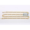 Solid 14K Yellow Gold Figaro Diamond Cut Link Mens Chain 5.5 mm