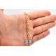 Solid 14K Yellow Gold Figaro Diamond Cut Mens Chain 5.5 mm