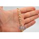 Solid 14K Yellow Gold Figaro Diamond Cut Mens Chain 7 mm