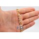 Solid 14K Yellow Gold Figaro Diamond Cut Mens Chain 8 mm